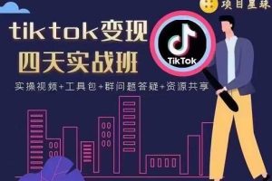 项目星球·tiktok变现四天实战班，价值998元