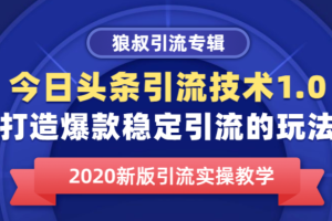 狼叔:今日头条引流技术1.0