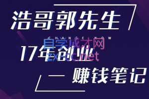 浩哥郭先生17年创业-赚米笔记，价值998元