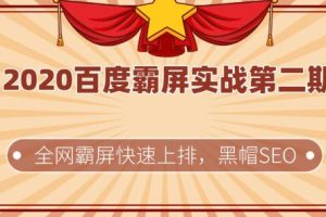 2020百度关键词霸屏技术第二期,黑帽SEO排名稳定快速方法视频教程