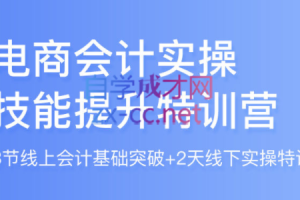 开谈电商·电商会计实操技能提升特训营，价值4800元