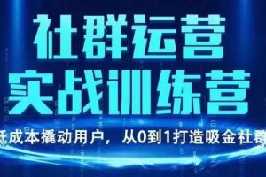 青年微创业·社群运营实战训练营，价值980元