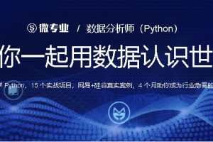 数据分析师（Python），带你一起用数据认识世界，价值3800元