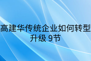 高建华传统企业如何转型升级9节