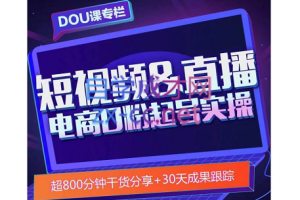 顽主说商业·短视频直播电商0粉起号实操