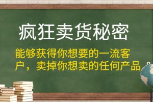 疯狂卖货秘密,持续后端销售(电子版)