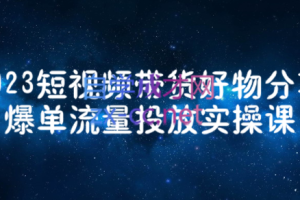 财老师·2023短视频带货爆单运营，价值1250元