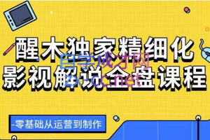 醒木独家精细化影视解说全盘课程，价值599元