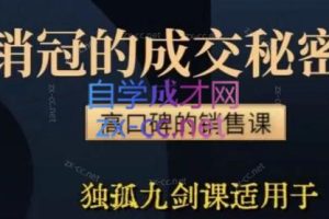 李老师·实战派销售视频课|孤独九剑