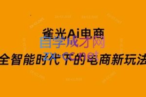 雀光Ai电商·全智能时代下的电商新玩法（更新8月）