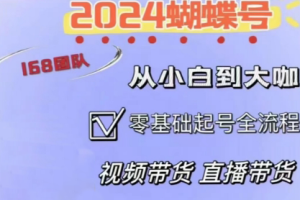 威威老师·2024蝴蝶号短视频直播带货运营实操课