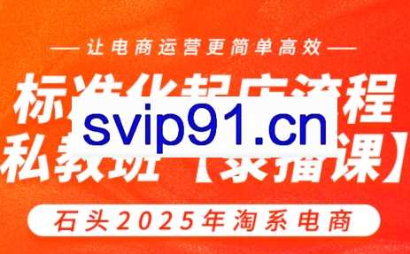石头老师·2025年淘宝电商标准化起店流程私教班
