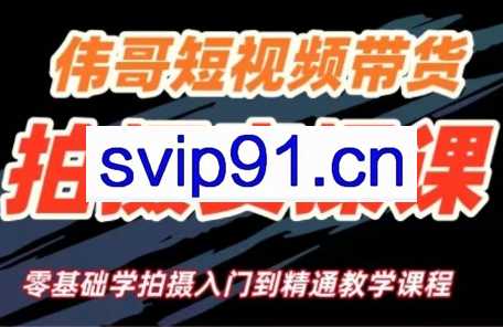伟哥·短视频带货拍摄实操课