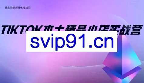 鲨鱼出海·TikTok本土精品小店出海实战营