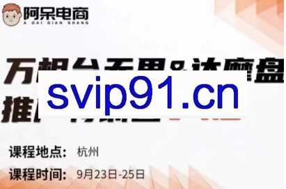 阿呆电商·9月23-25号杭州线下课