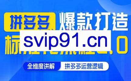 云杉老师·拼多多爆款打造标准化流程2.0