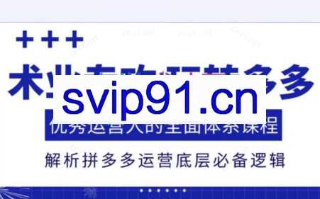 苏韵电商·拼多多高阶运营进阶玩法（更新8月）
