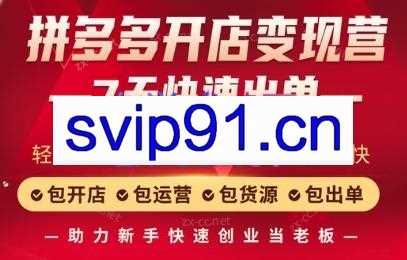 梨花·拼多多开店变现营，7天快速出单