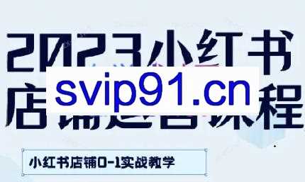 小红书店铺变现私教训练营