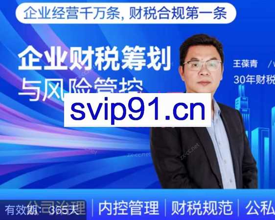 王葆青：企业财税筹划与风险管控