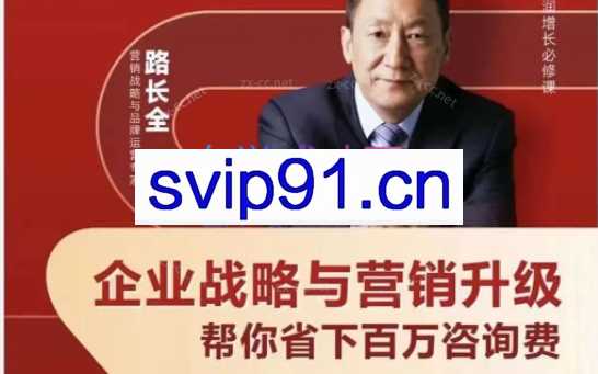 路全长营销课堂企业战略与营销升级视频课