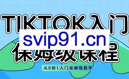 TK实操特训营·TIKTOK入门35节保姆级课程（2023版）