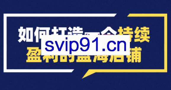 幕思城·如何打造一个持续盈利的蓝海店铺【更新12月】，价值5800元