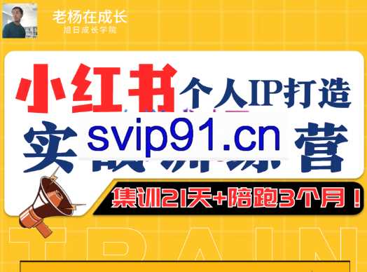 老杨在成长·小红书个人IP打造实战训练营，价值1999元