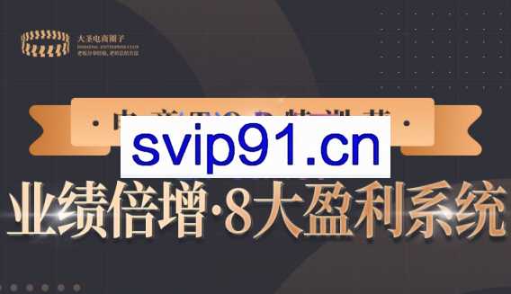 【电商TOP特训营】业绩倍增·八大赚钱系统，价值2980元