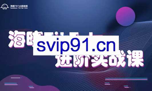 海晓TikTok进阶实战课，价值3999元