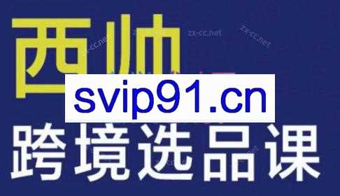 西帅老师·跨境选品课
