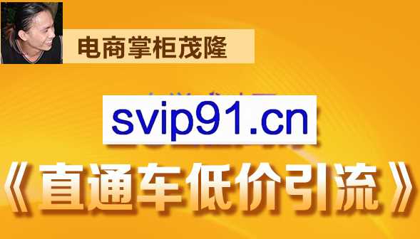 电商掌柜杨茂隆·2022直通车低价引流玩法课程，价值1998元