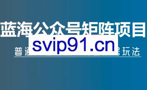 倪叶明·蓝海公众号矩阵项目训练营，价值1800元