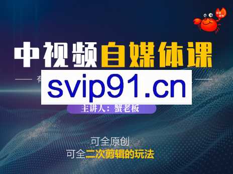 螃老板·中视频自媒体训练课，价值988元
