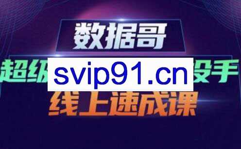 数据哥·超级带货运营+投手线上速成课，价值4980元