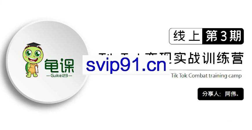 龟课·Tik Tok变现实战训练营线上第1-4期