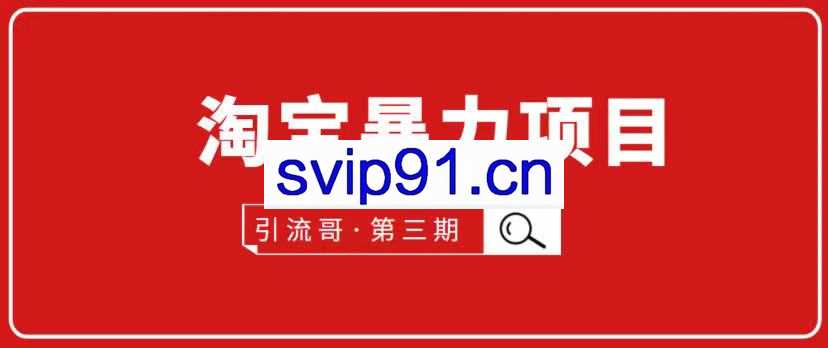 引流哥·淘宝暴力项目第3期，价值798元