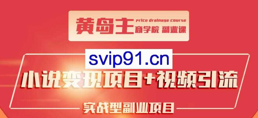 黄岛主·小说变现副业项目【无水印】
