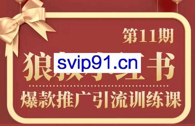 狼叔小红书爆款引流第11期，价值1280元【无水印】