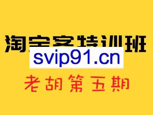 老胡淘客特训营第三、四期、五期，价值4999元