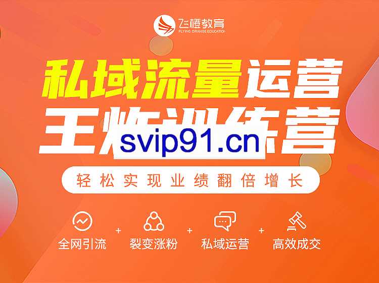 私域流量运营王炸训练营，价值980元