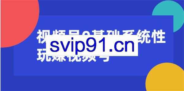 视频号0基础系统性玩赚视频号(无水印)