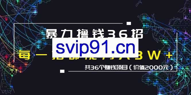 蜘蛛火暴力撸钱36 网赚百万项目全套课程(价值2000元)