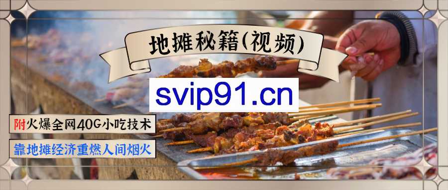 摆地摊秘籍：网红小吃技术(视频教程40G)