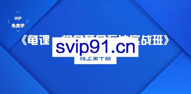 2020闲鱼项目玩法实战班 龟课线上第十期