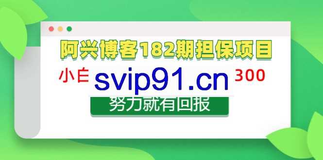 阿兴博客182期担保项目：小白项目当天结算日入300可副业