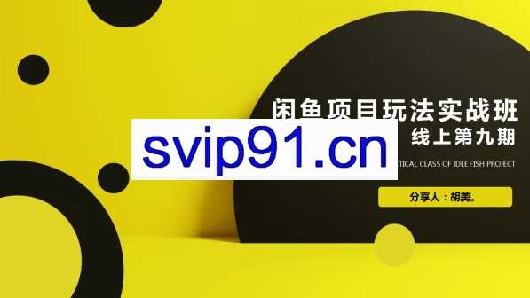 闲鱼兼职网赚教程项目玩法实战班第9期(一)