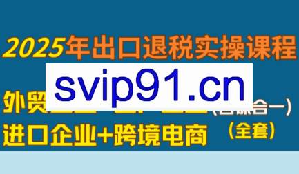 崔sir·出口退税实操-外贸企业+生产企业+跨境电商+进口企业（四课合一）
