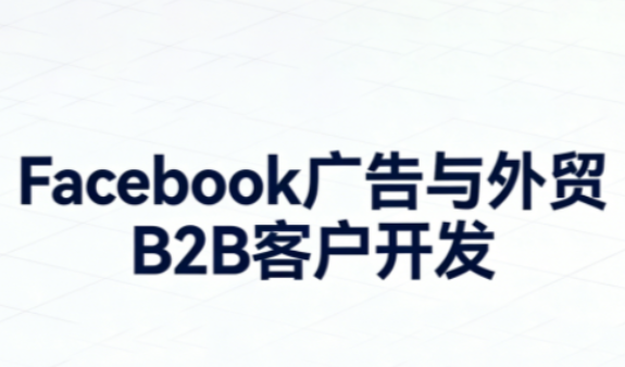 Facebook广告实操，打造高询盘的外贸独立获客系统